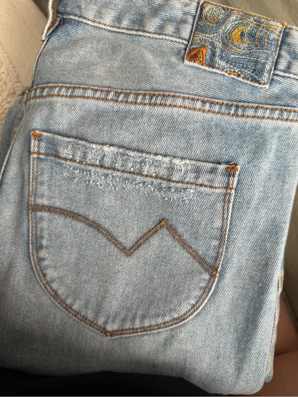 High-Rise Light Blue Distressed Women’s Jeans